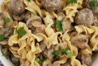 Hearty Mushroom Meatball Stroganoff