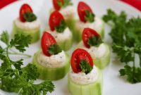 Fresh Cucumber Tomato Parmesan Stacks
