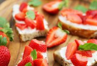 Vanilla Bean Pickled Strawberry Crostini with Chèvre