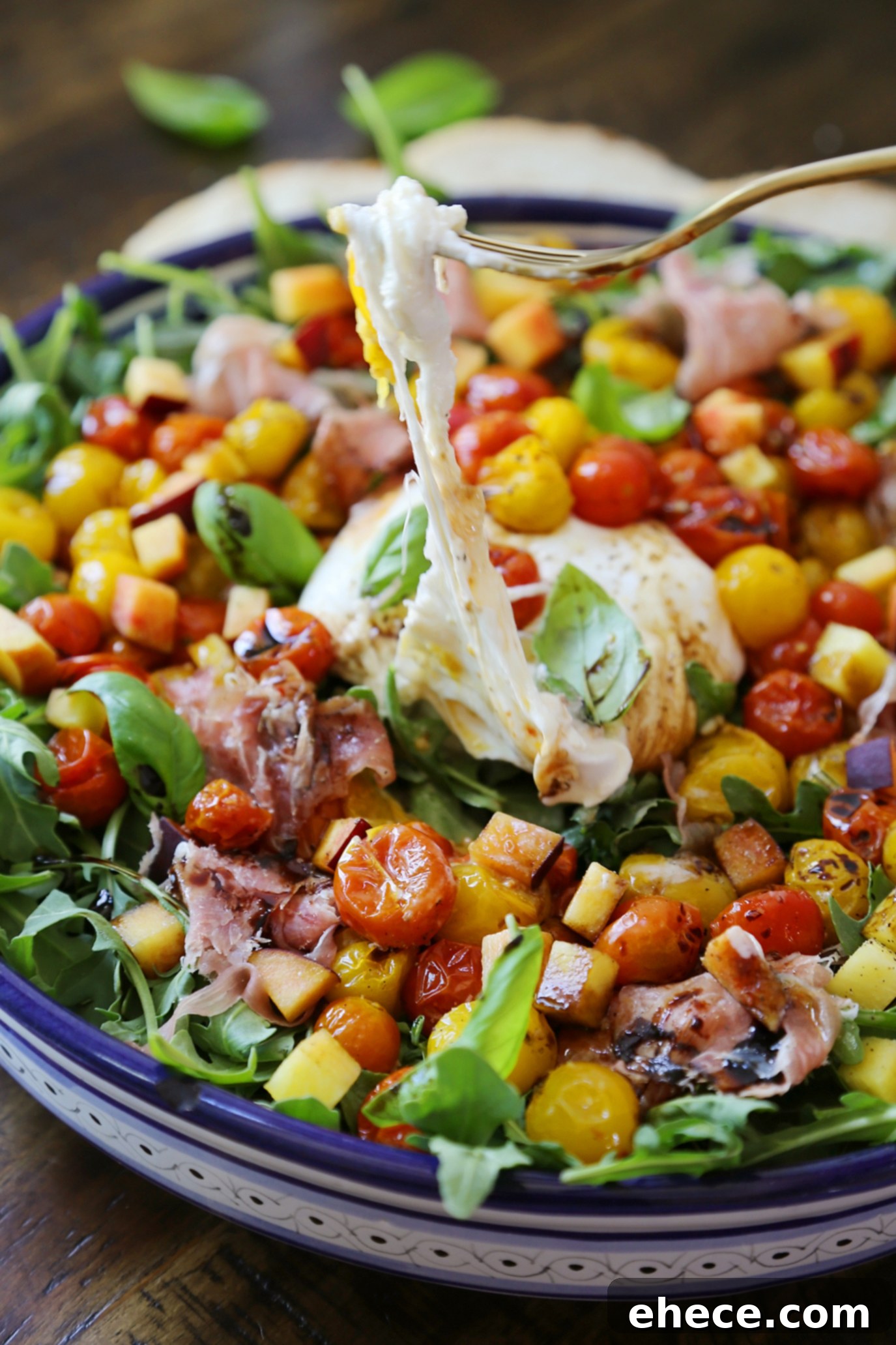 Sweet Peach, Salty Prosciutto, Creamy Burrata Caprese 1 featured 12875