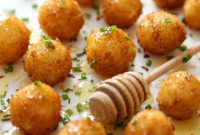 Honey-Glazed Crispy Goat Cheese Poppers