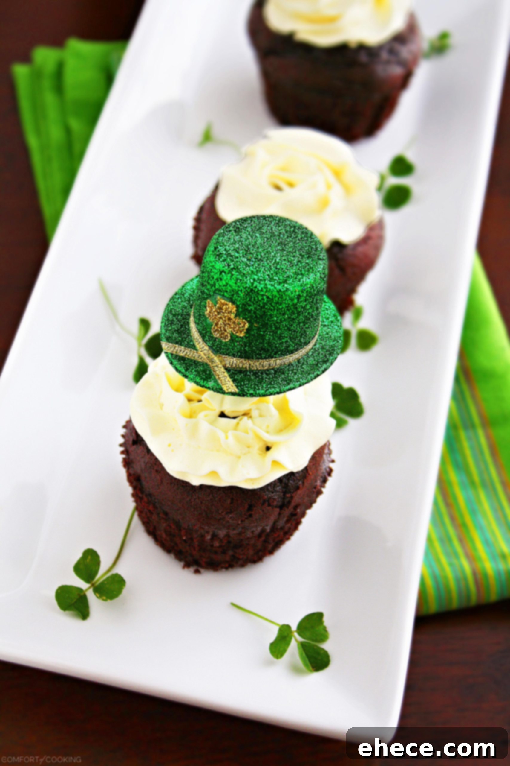 Decadent Stout Chocolate Cupcakes with Irish Whiskey Frosting 1 featured 142
