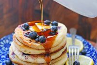 Pillowy Lemon Blueberry Ricotta Pancakes