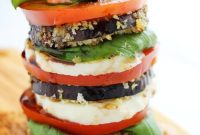 Golden Eggplant Caprese Stacks