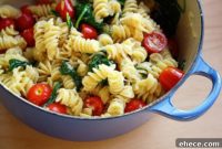 Sunshine Lemon Pasta with Fresh Spinach and Burst Tomatoes