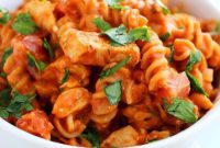 Luscious Creamy Italian Chicken Pasta Skillet