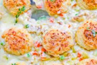 Hearty Chicken Pot Pie with Cheesy Chive Biscuits