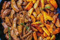 Sizzling Garlic Butter Steak and Potato Feast