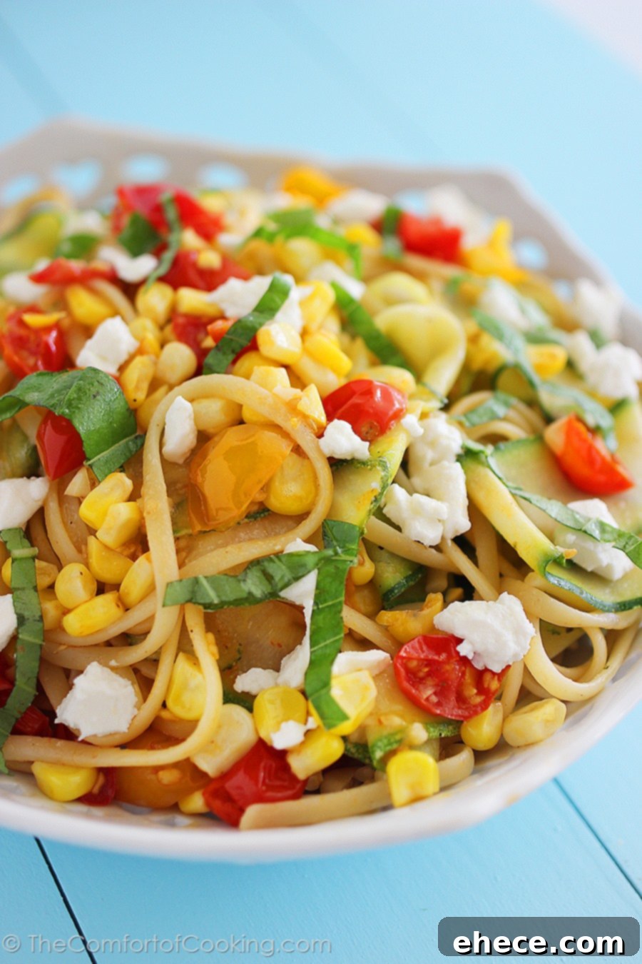 Sun-Kissed Linguine Tossed with Summer Vegetables and Feta 1 featured 3611