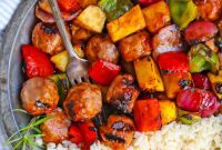 Tropical Sausage and Garden Skewers