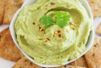Creamy Avocado Hummus and Crisp Whole Wheat Pita Chips