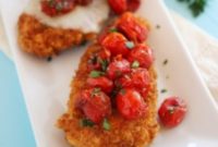 Golden Parmesan Chicken with Balsamic Glazed Tomatoes