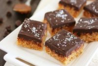Salted Caramel Chocolate Crispy Squares