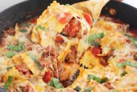 Comforting Italian Sausage and Cheesy Ravioli Skillet