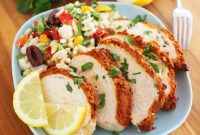 Zesty Hummus-Crusted Lemon Chicken