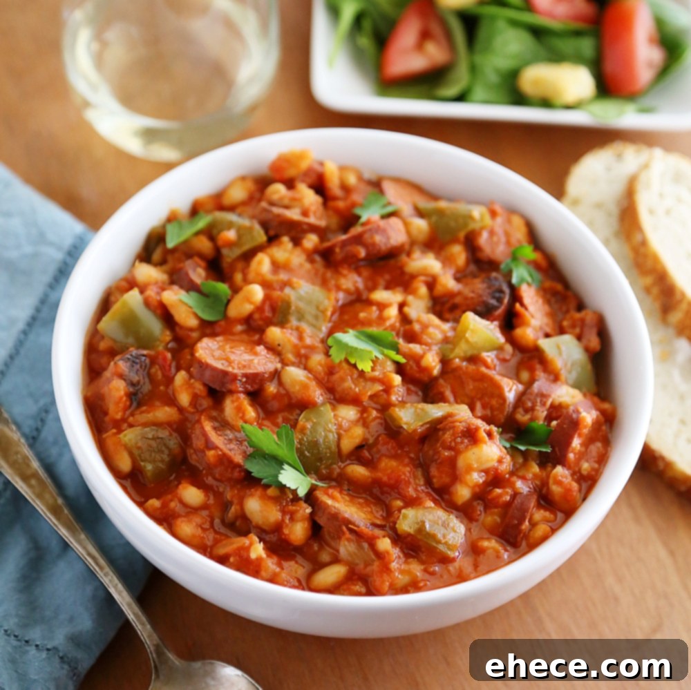 Savory Sausage, Peppers & White Bean Pot 1 featured 8107