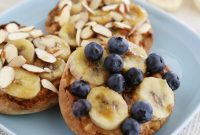 Caramelized Banana Peanut Butter English Muffins
