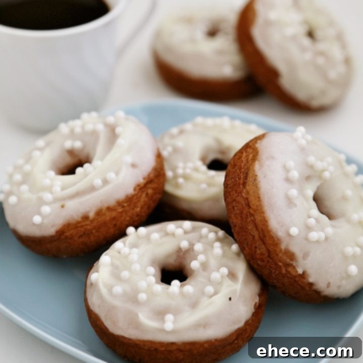 Pillowy Pumpkin Doughnuts with Dreamy Cream Cheese Frosting 8 Soft Pumpkin Donuts with Cream Cheese Glaze