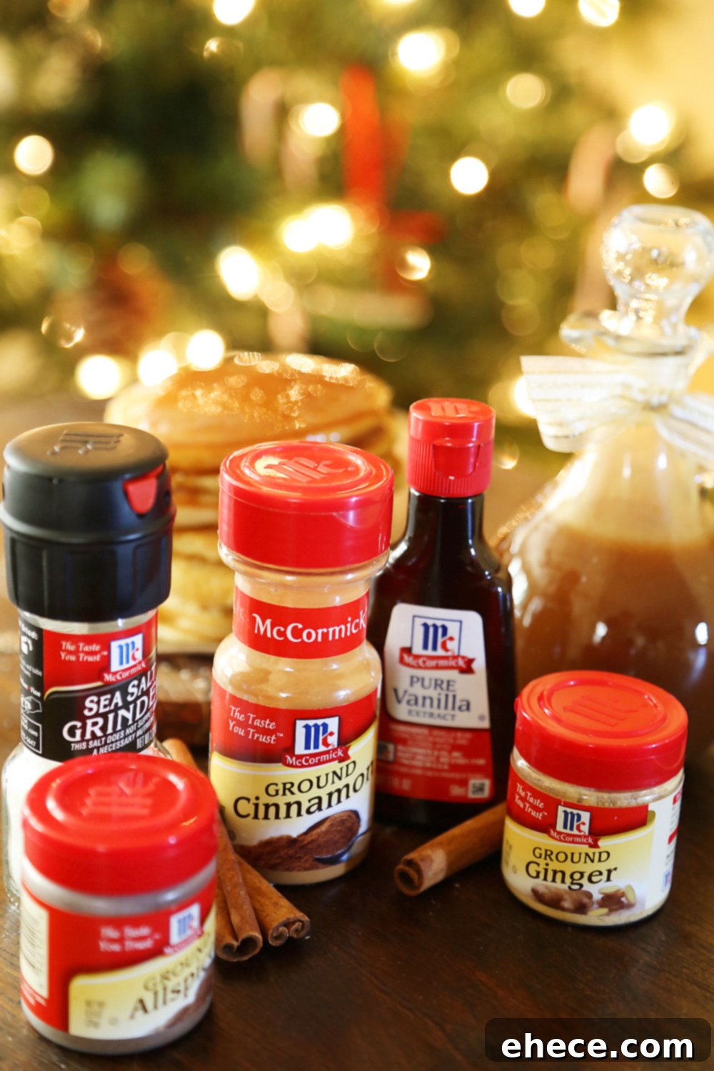 Easy Homemade Apple Cider Syrup – Velvety rich, cinnamon-spiced syrup is perfect on hot pancakes, waffles or French toast. Use in any recipe that calls for maple syrup + give as gifts! Thecomfortofcooking.com