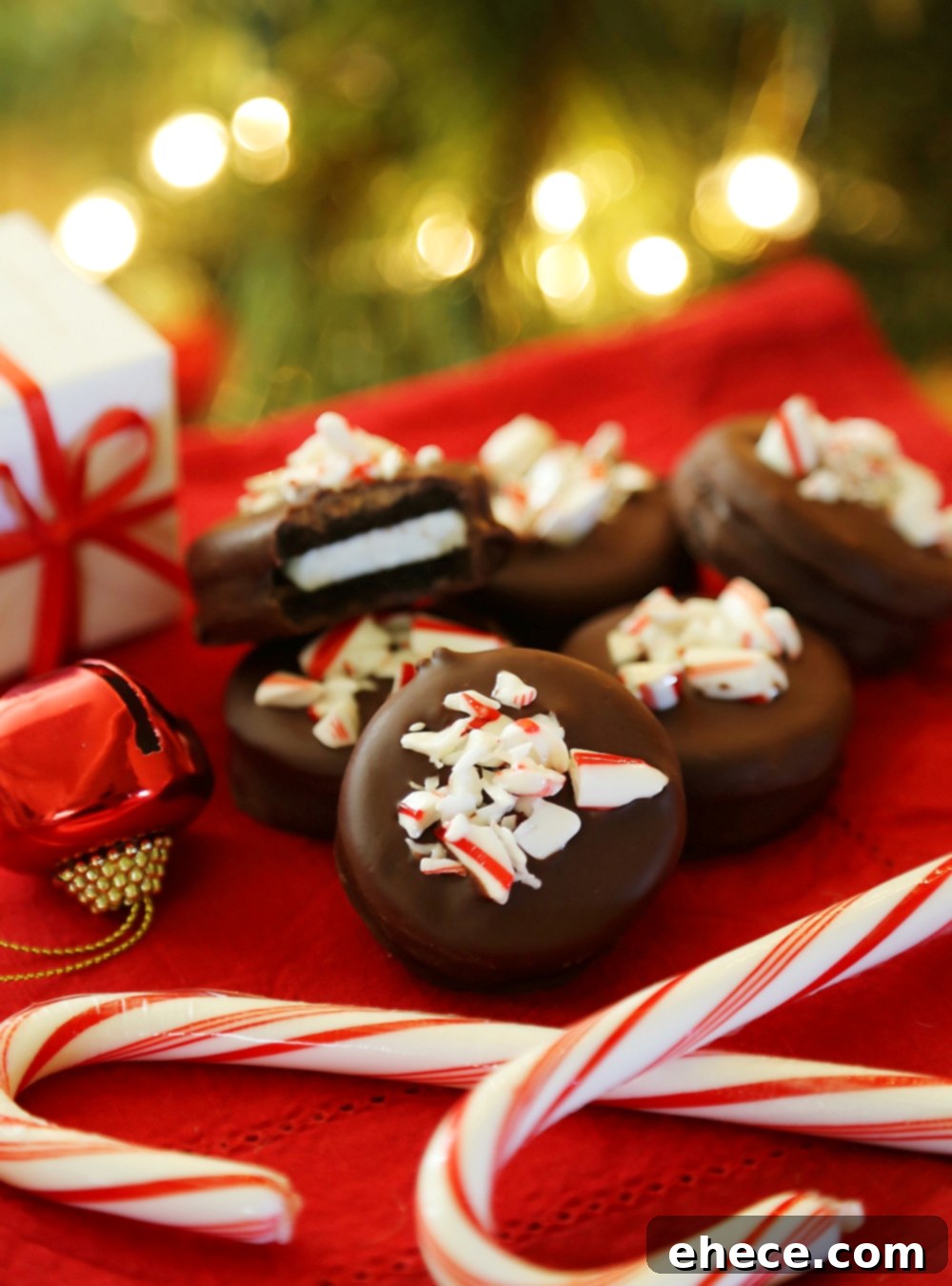 Decadent Peppermint Oreo Delights 2 Decadent Chocolate Covered Peppermint Oreos for holiday parties