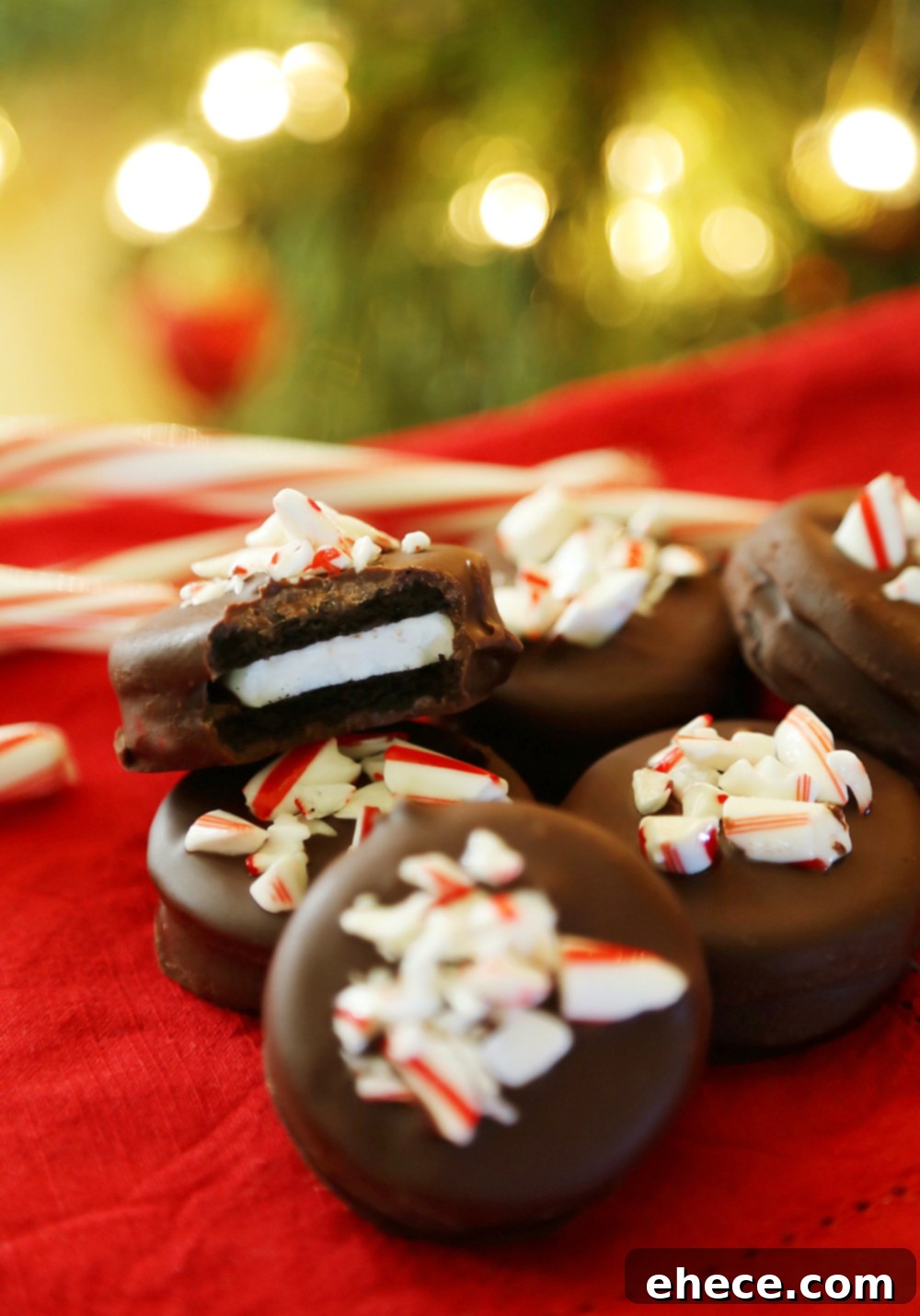 Decadent Peppermint Oreo Delights 3 Homemade Chocolate Covered Peppermint Oreos, easy festive treat