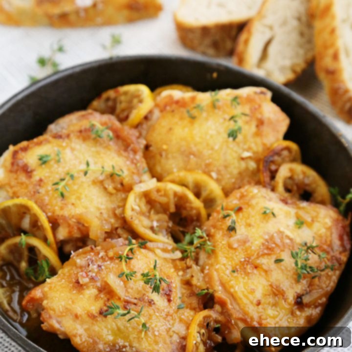 Skillet Crispy Lemon Chicken with White Wine Sauce