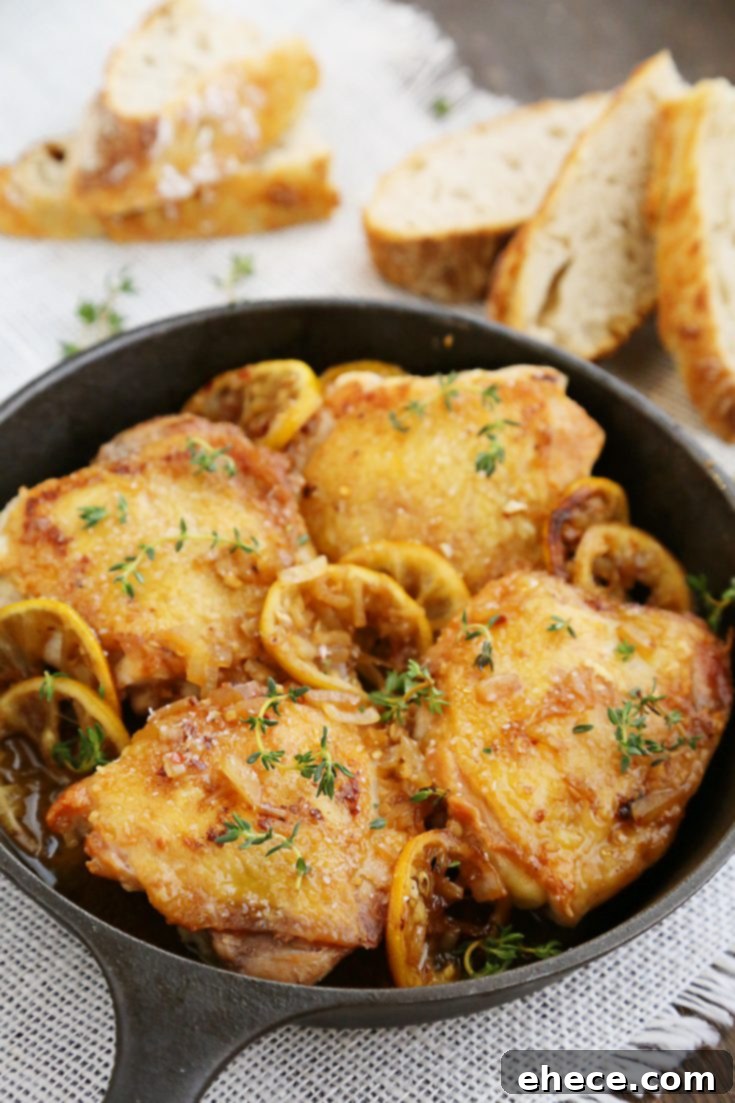 Skillet Crispy Lemon Chicken with White Wine Sauce