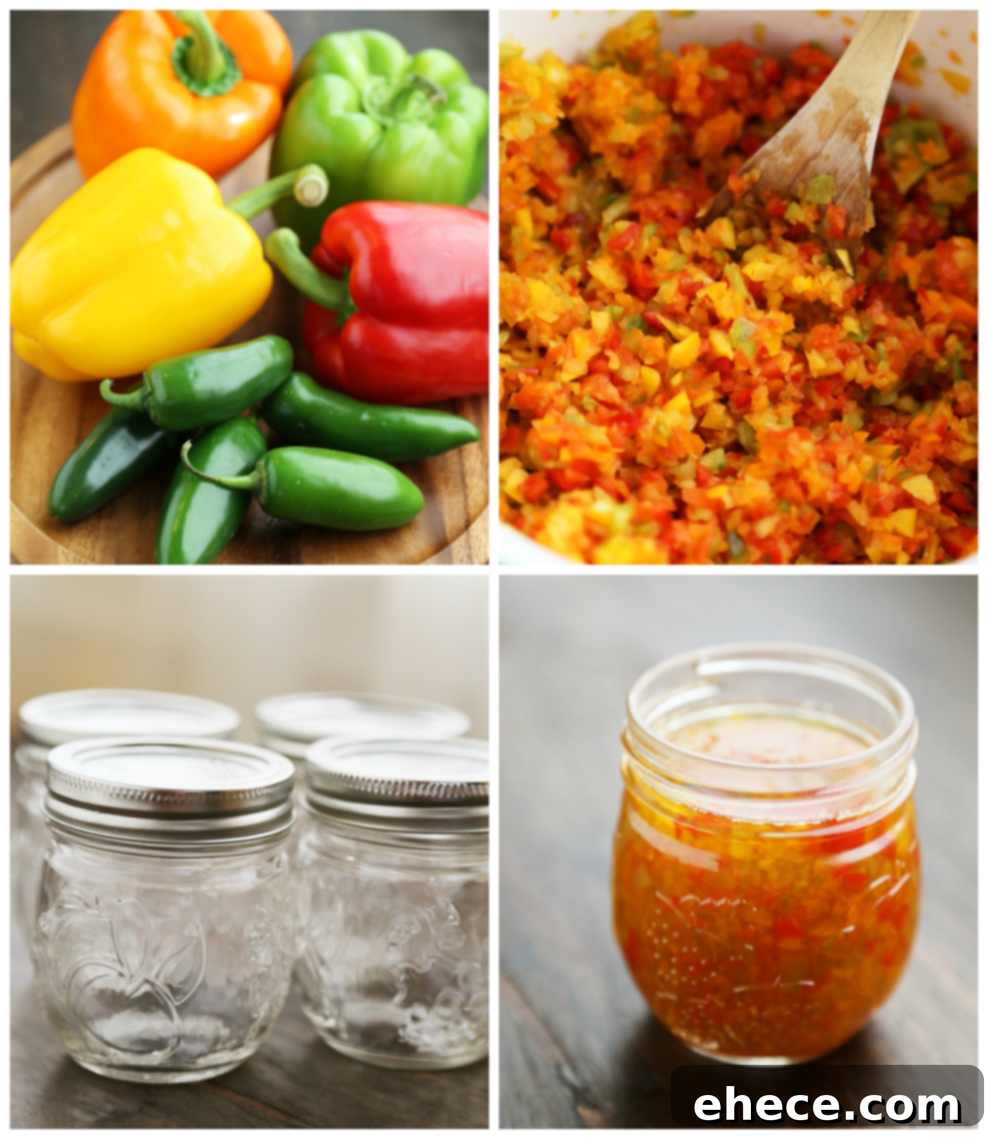 Sweet Heat Preserve 3 Quick & Easy Hot Pepper Jelly - Spicy, sweet + colorful spread is perfect on a toasted baguette, sandwiches, pizzas, frittatas, and more! Thecomfortofcooking.com