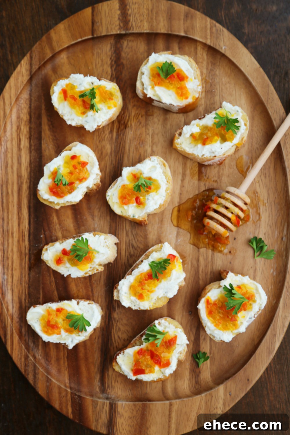 Sweet Heat Preserve 5 Quick & Easy Hot Pepper Jelly - Spicy, sweet + colorful spread is perfect on a toasted baguette, sandwiches, pizzas, frittatas, and more! Thecomfortofcooking.com