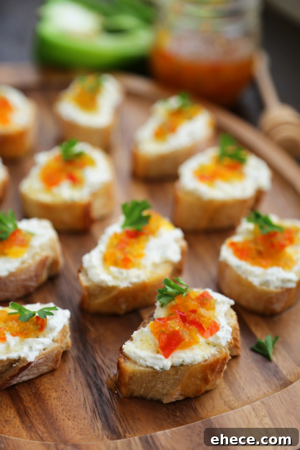 Sweet Heat Preserve 6 Quick & Easy Hot Pepper Jelly - Spicy, sweet + colorful spread is perfect on a toasted baguette, sandwiches, pizzas, frittatas, and more! Thecomfortofcooking.com