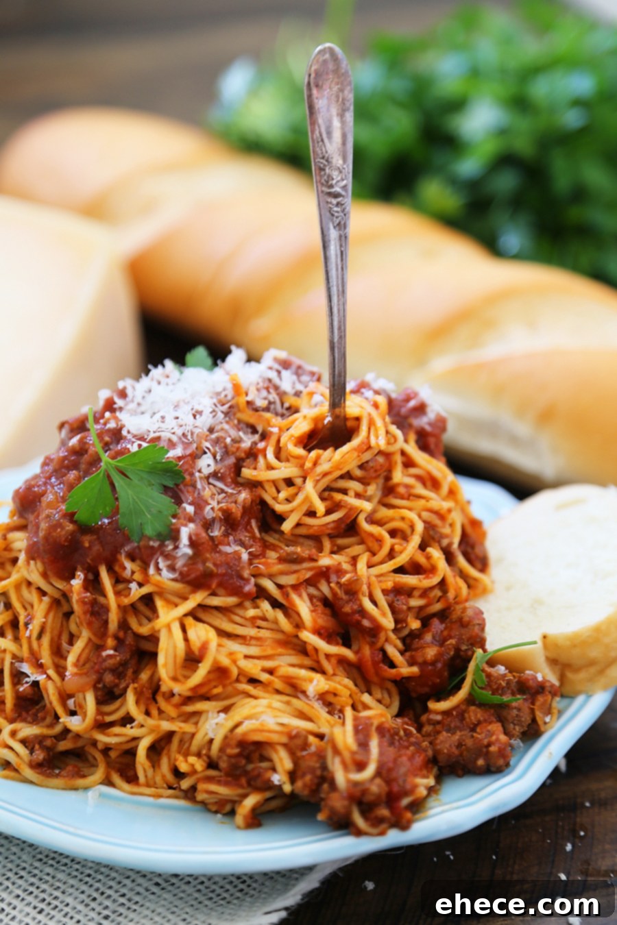 Slow-Simmered Bolognese Perfection 3 Slow Cooker Spaghetti Bolognese - A rich, classic Italian pasta sauce easily made in your slow cooker! Freeze for later, or dig in with a bowl of warm spaghetti! thecomfortofcooking.com