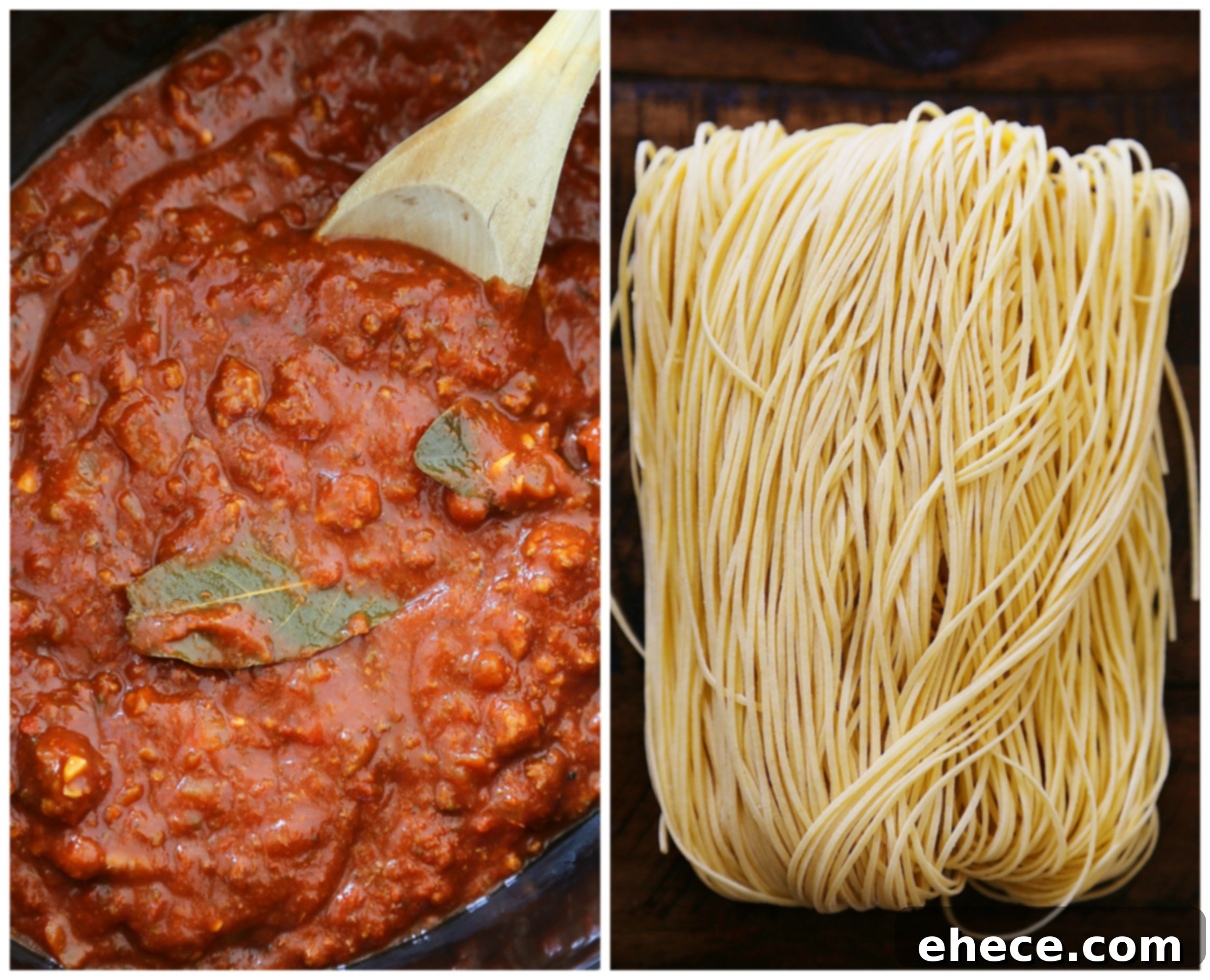 Slow-Simmered Bolognese Perfection 4 Slow Cooker Spaghetti Bolognese - A rich, classic Italian pasta sauce easily made in your slow cooker! Freeze for later, or dig in with a bowl of warm spaghetti! thecomfortofcooking.com