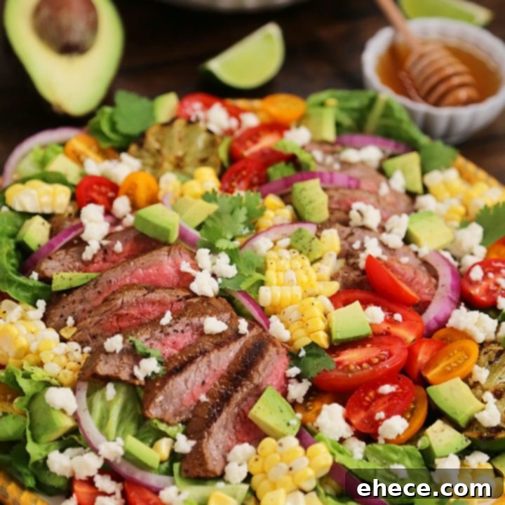 Mexican Grilled Steak Salad with Honey Lime Dressing