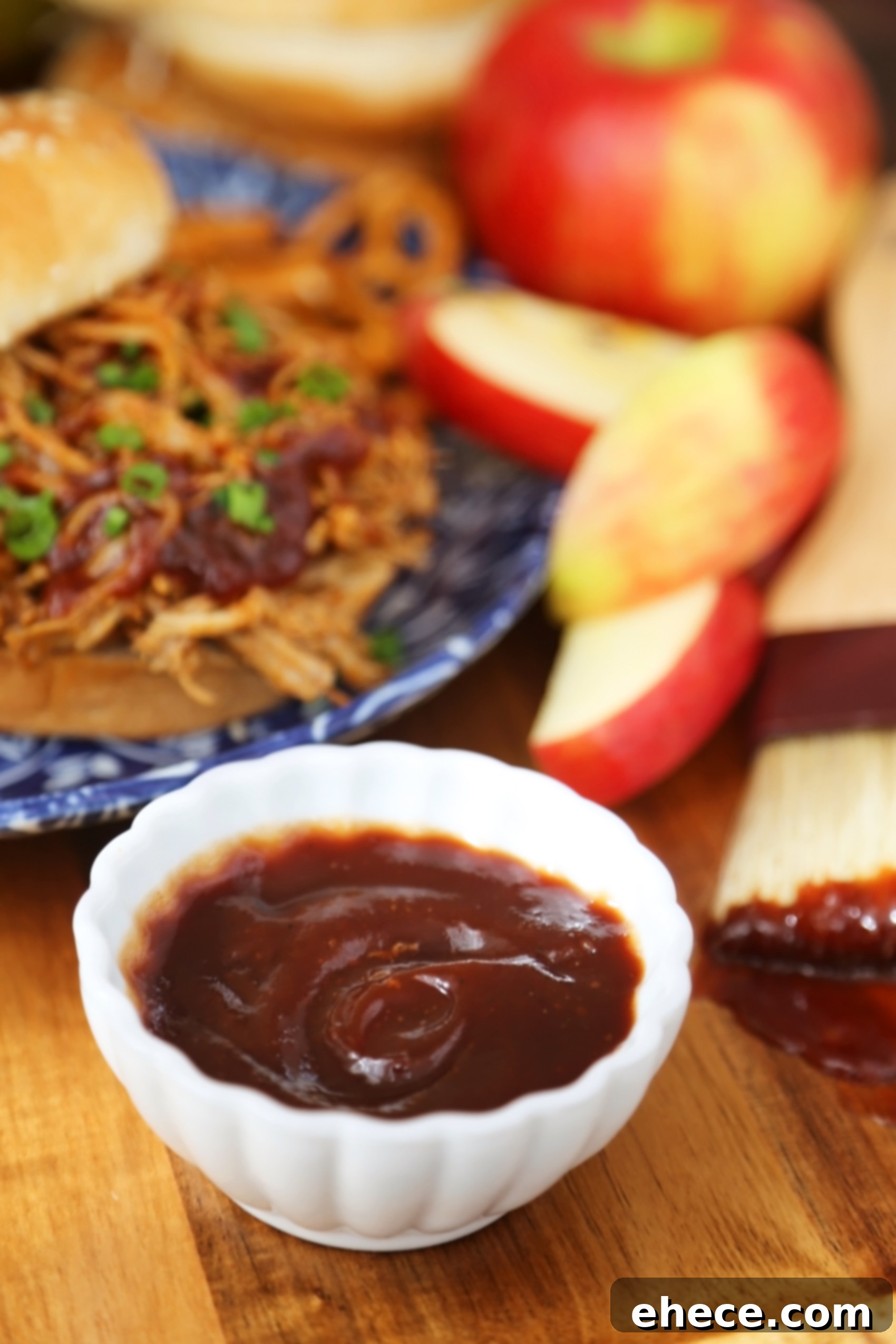 Slow-Simmered Apple Cider BBQ Pork 4 Slow Cooker Apple Cider BBQ Pulled Pork - Our best-ever pulled pork with a tangy, sweet apple cider BBQ sauce! Perfect slow cooker food for weeknight dinners or hungry crowds. thecomfortofcooking.com