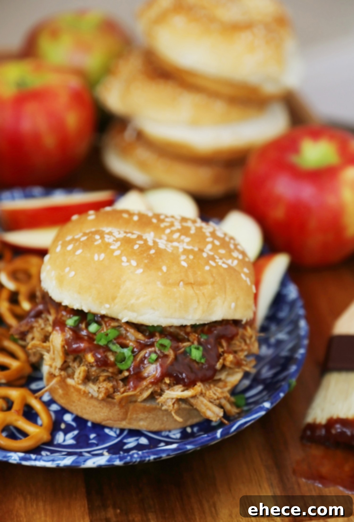 Slow-Simmered Apple Cider BBQ Pork 7 Slow Cooker Apple Cider BBQ Pulled Pork - Our best-ever pulled pork with a tangy, sweet apple cider BBQ sauce! Perfect slow cooker food for weeknight dinners or hungry crowds. thecomfortofcooking.com