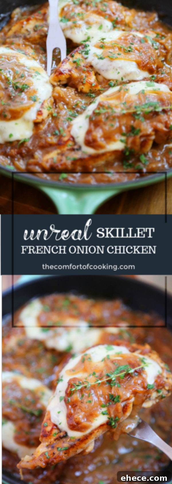 Skillet French Onion Chicken recipe card divider