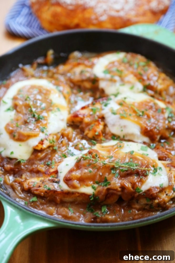 Skillet French Onion Chicken final dish