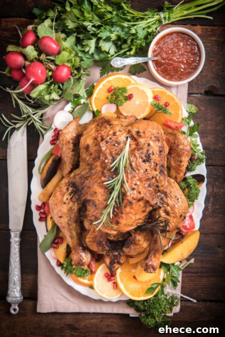 Pinterest Pin for Citrus and Herb Butter Roasted Turkey