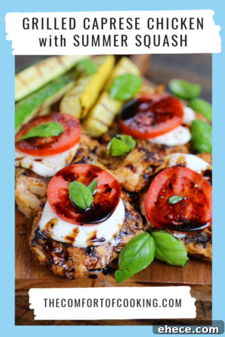 Vibrant Caprese Chicken with Grilled Summer Squash 9 Full spread of the Grilled Caprese Chicken and Summer Squash meal ready to be served