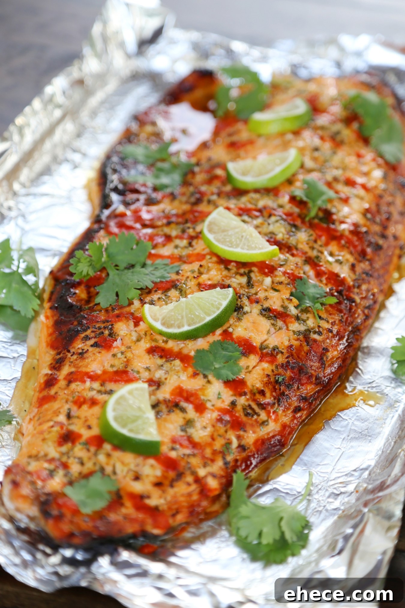 Honey Cilantro Lime Salmon Packets 6 Honey Cilantro Lime Salmon in Foil - Buttery, flaky salmon fillet that melts in your mouth. So quick & easy! thecomfortofcooking.com