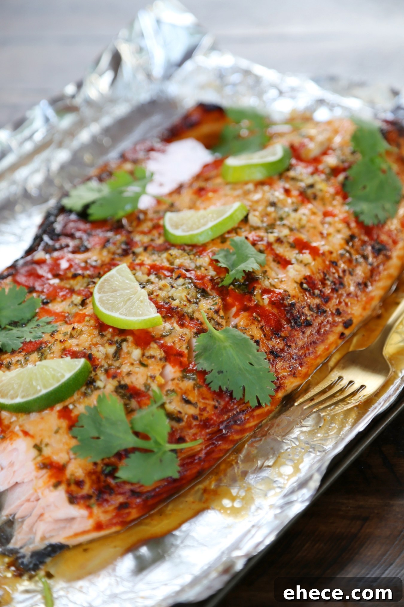 Honey Cilantro Lime Salmon Packets 7 Honey Cilantro Lime Salmon in Foil - Buttery, flaky salmon fillet that melts in your mouth. So quick & easy! thecomfortofcooking.com
