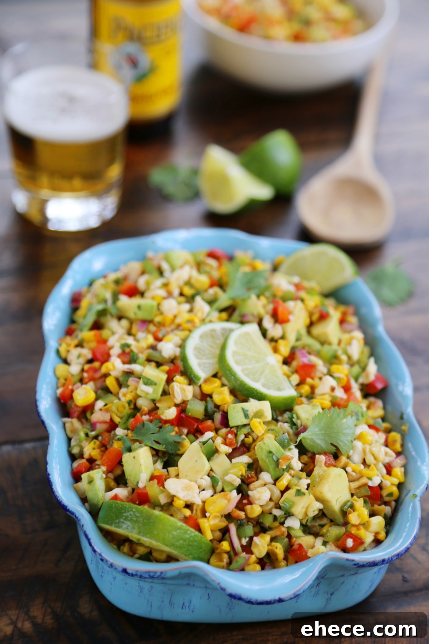 Mexican Street Corn Salad - A close-up showing the vibrant colors and textures of the mixed ingredients, ready to be served.