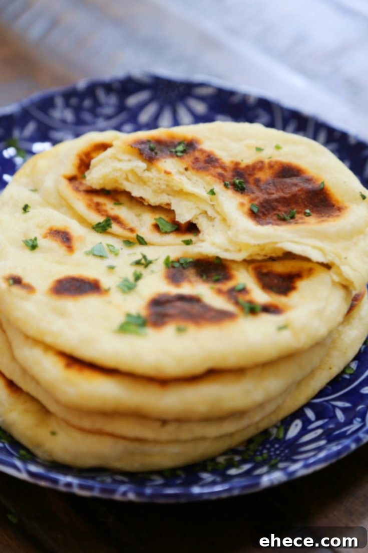 Homemade Naan (Soft Flatbread) - A delicious and easy recipe from The Comfort of Cooking