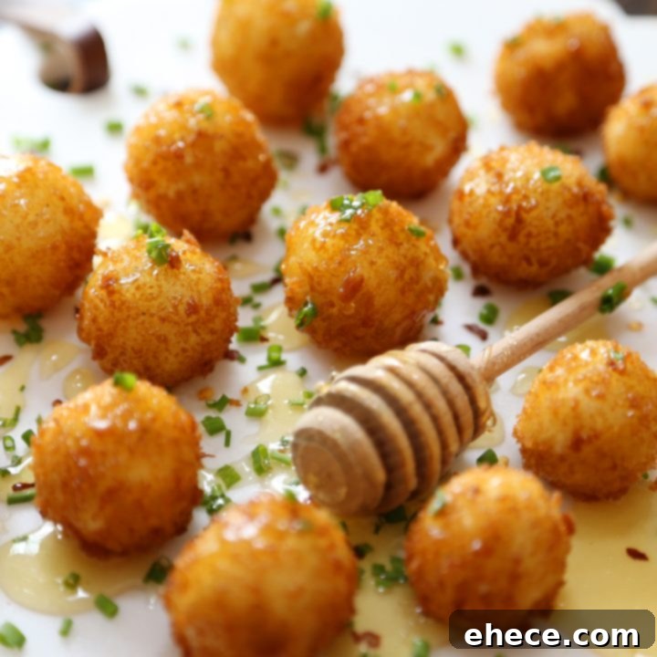 Crispy Goat Cheese Poppers with Honey