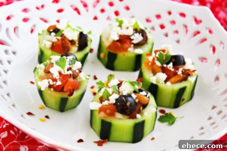 Pin this Mediterranean Cucumber Cups recipe for later