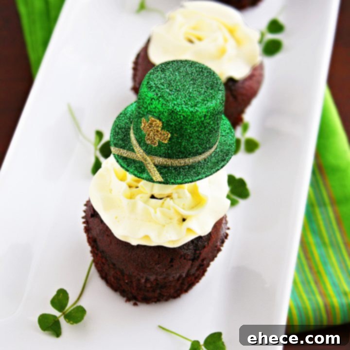 Decadent Stout Chocolate Cupcakes with Irish Whiskey Frosting 2 Chocolate Stout Cupcakes with Irish Whiskey Frosting