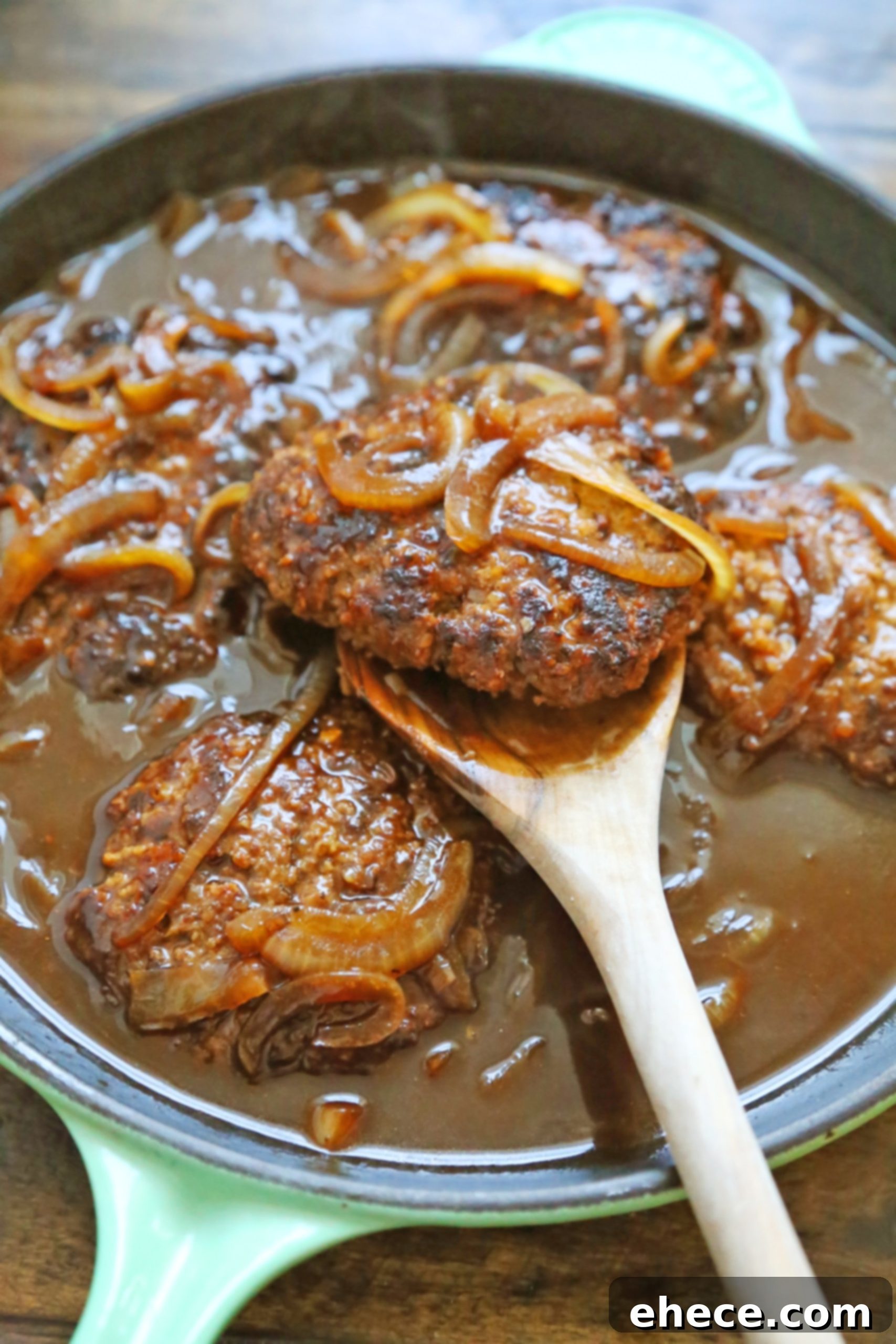 Skillet Salisbury Steak with rich brown gravy