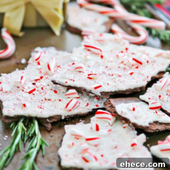 3-Ingredient Peppermint Graham Cracker Bark