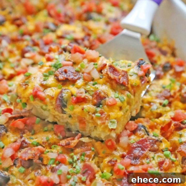 Bacon + Eggs Tater Tot Casserole