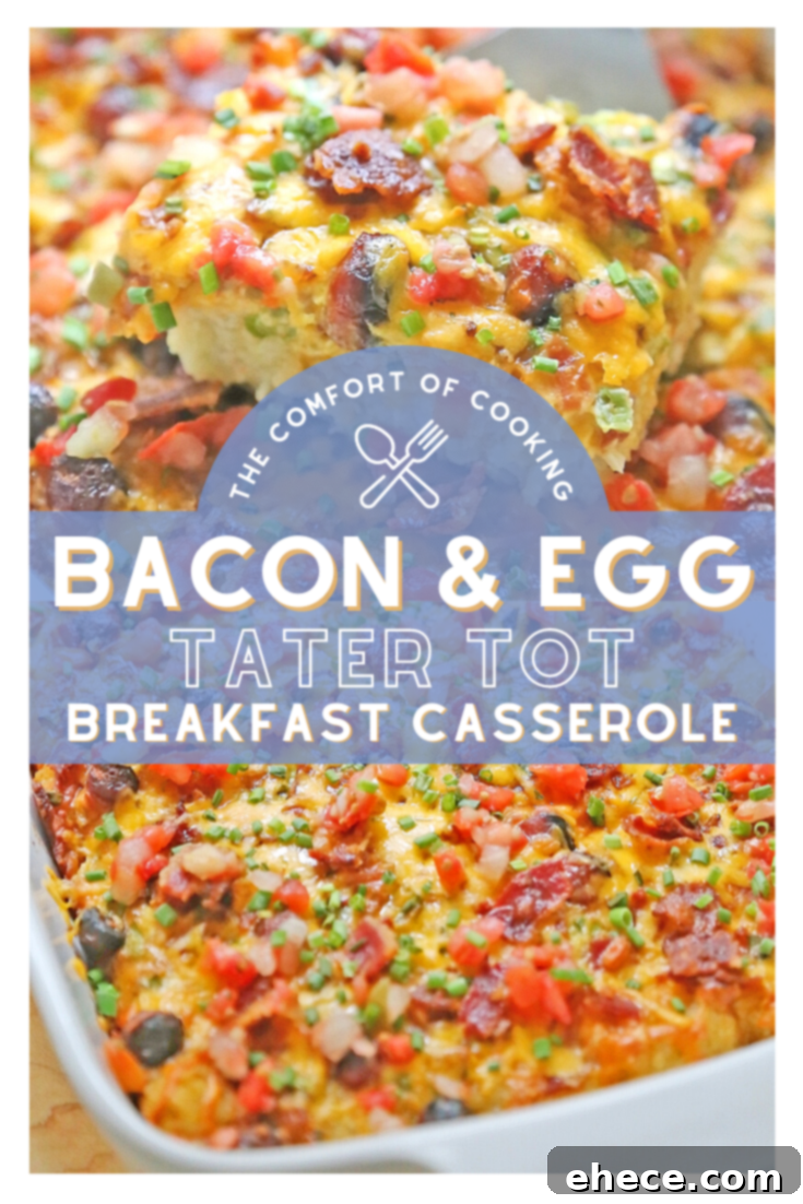Pin for Bacon Egg and Tater Tot Casserole